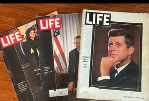 Lot of 3 Vintage 1963 JFK Memorial LIFE Magazines (Nov 29, Dec 6, Dec 13)
